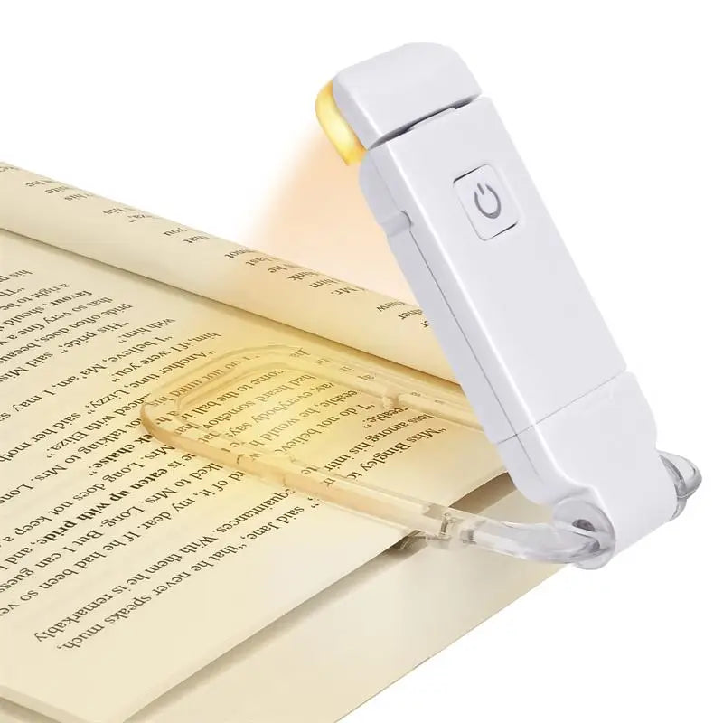 Luz de Leitura Recarregável LED USB para Livros, Luz Noturna com Proteção para os Olhos, Luz de Mesa Portátil com Clipe, Marcador de Livros, Luz de Leitura, Lâmpada Noturna