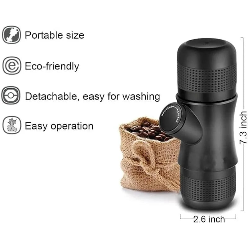 Máquina de Café Espresso Portátil - Mais Praticidade no Seu Dia a Dia! Ideal para Viagens e Trabalho